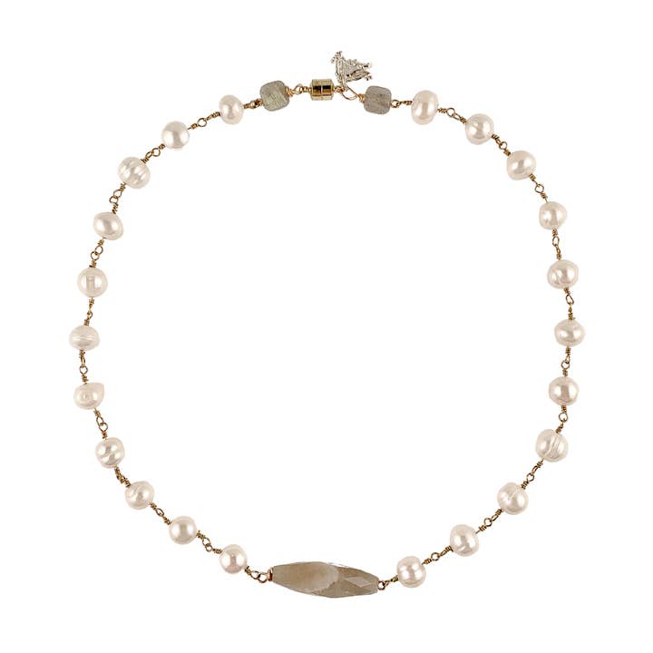 Pearl & Labradorite Choker for wholesale by ali & bird jewelry