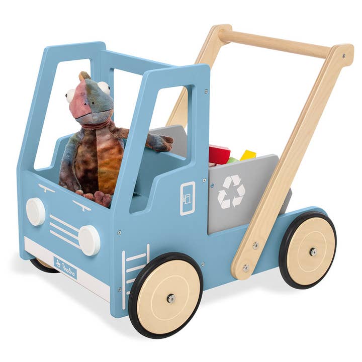 'Dump Truck Fred' baby walker, blue for wholesale by Pinolino Kinderträume GmbH