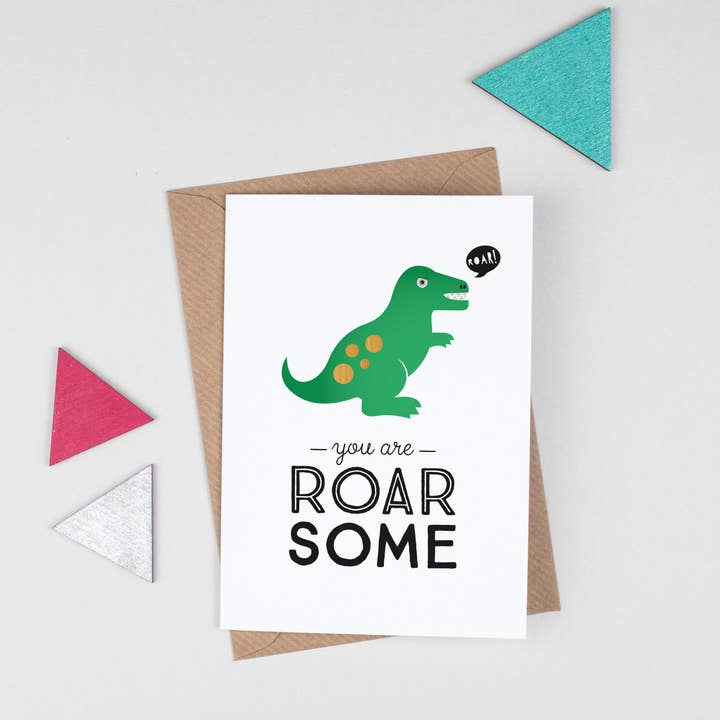 Carte Dinosaur You Are RoarSome pour la vente par Laura Danby
