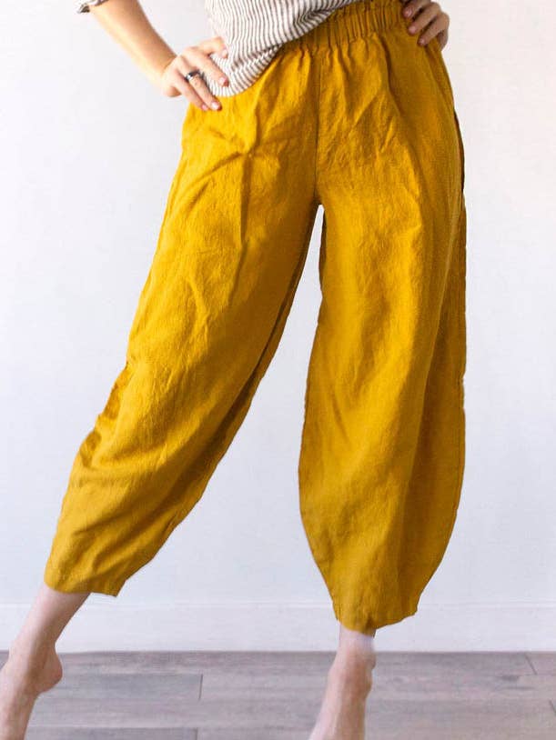 IRA Pure Linen Fashionable Harem Pants for Women for wholesale by Ayurvastram