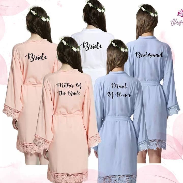The Blissful - Vendita all'ingrosso Vestaglia - Donna - Abiti da damigella Abito in pizzo da damigella in cotone personalizzato