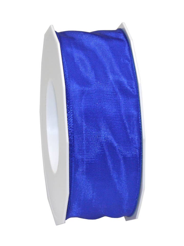 Seidenband mit Drahtkante Lyon 25-m-Rolle 40 mm royalblau für den Großhandel von C.E. PATTBERG GmbH & Co. KG