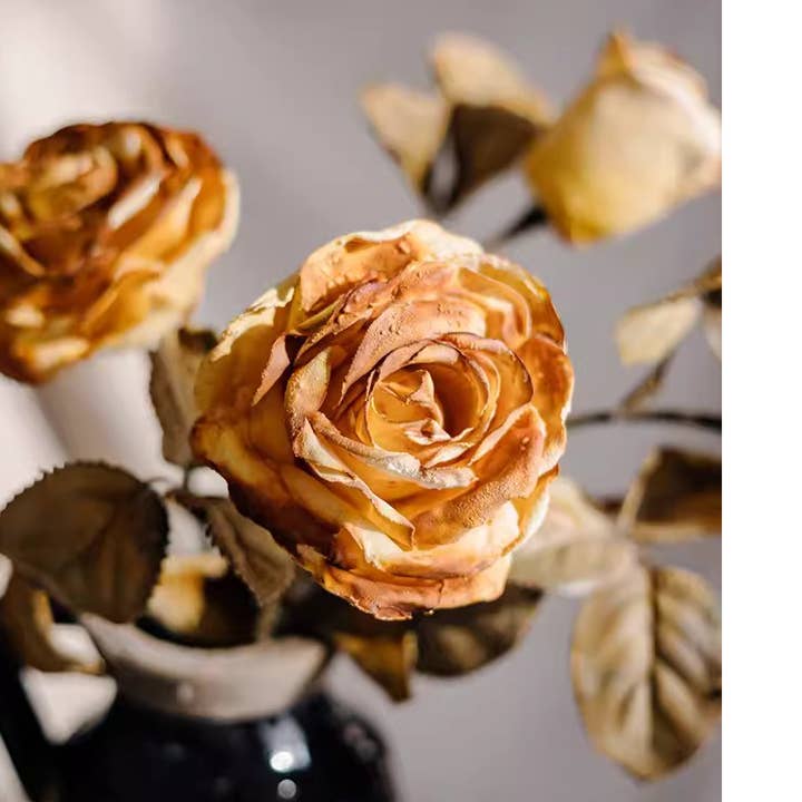 Rustic Reach - Wholesale Artificial Flowers - French Dried Look Faux Rose Stem 26" Tall5