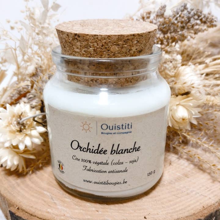 White Orchid Scented Candle - Vegetable Wax - 150 g for wholesale by Ouistiti - Bougies et compagnie