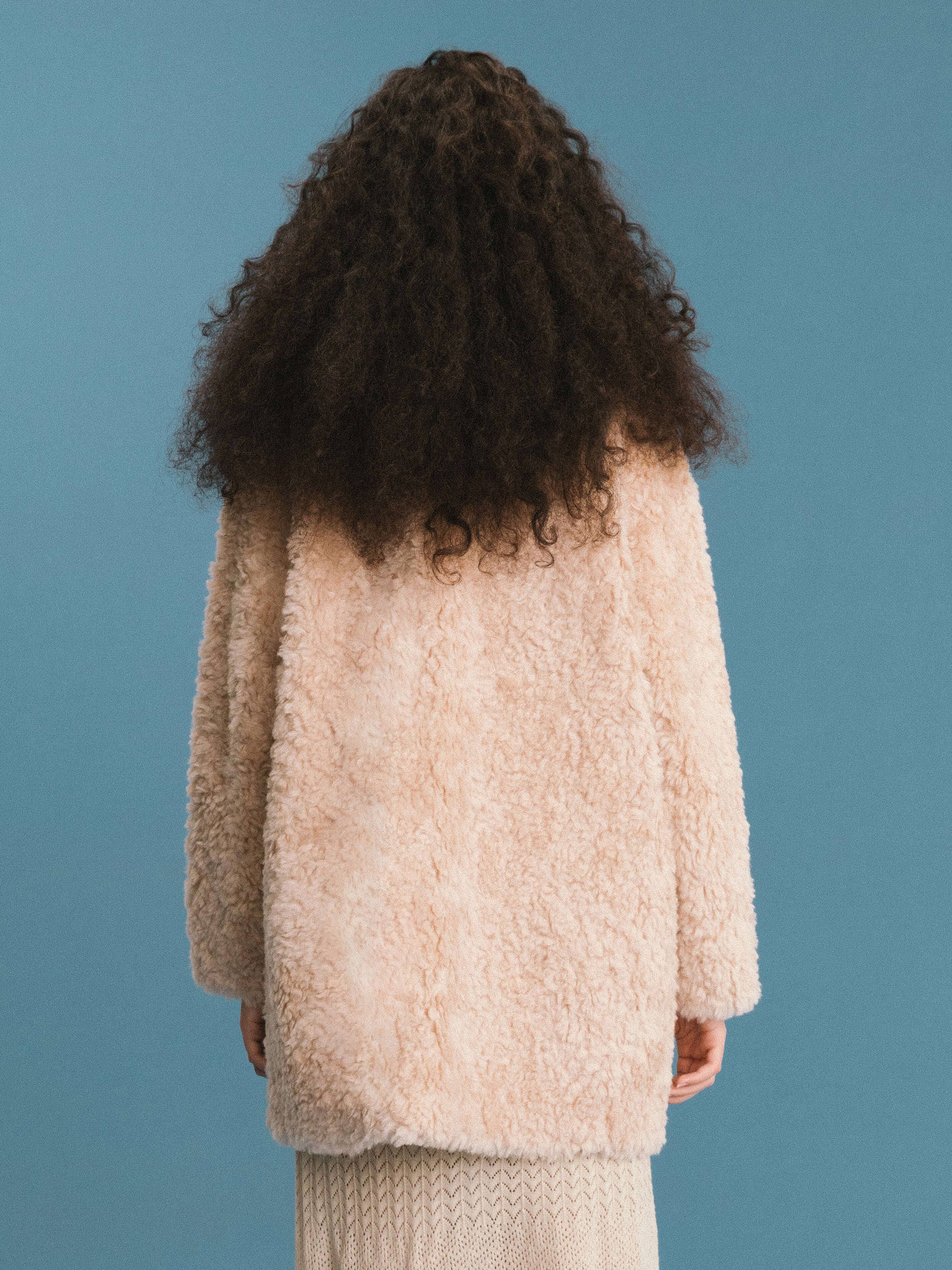 CUBIC - Wholesale Coat - Women's - ONE BY CUBIC Hign Collar Furry 100% Wool Coat16