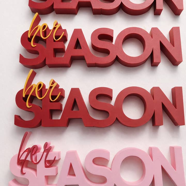 Her Season 3D Word Sign for wholesale by Self Care Tribe