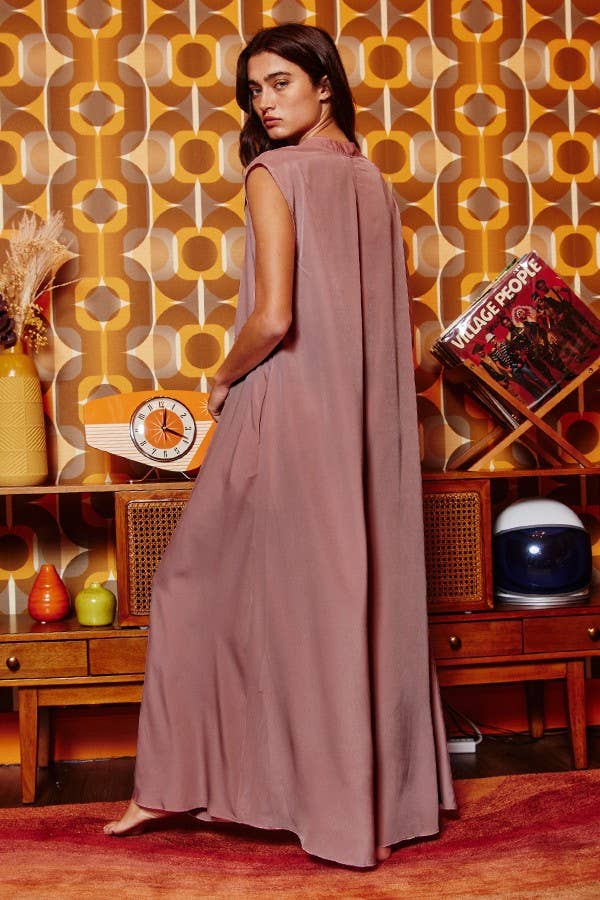 Dark mauve R5120-1R Wide Leg Solid Satin Jumpsuit for wholesale on Faire12