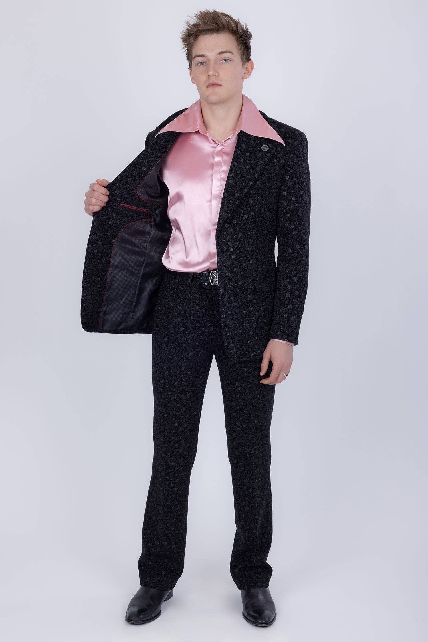 BARABAS - Venta al por mayor Conjunto de vestir - Hombre - Traje de Hombre con Lunares Geométricos y Solapa de Muesca 5SU346