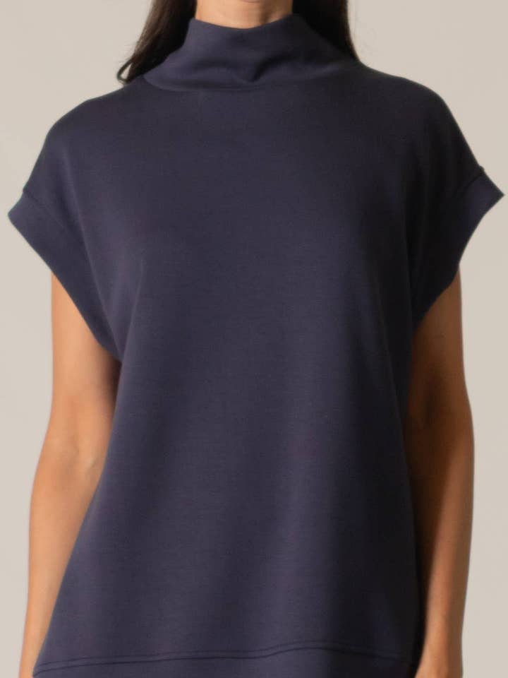 P. CILL - Wholesale Knit Top - Women's - P. CILL Butter Modal Mock Neck Capped Sleeve Top