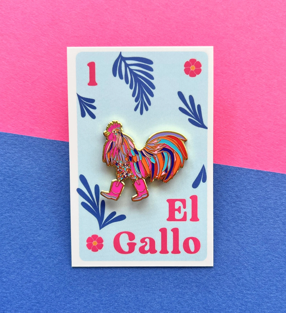 ACira Studio LLC - Wholesale Lapel Pin/Button - El Gallo, Hard Enamel Pin0