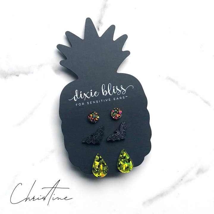 Christine Spell Quartz Druzy Stud Earrings for wholesale by Dixie Bliss