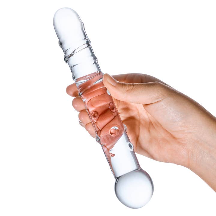 Lux Fetish Store - Wholesale Sex Toy - 7" Callisto Clear Glass Dildo