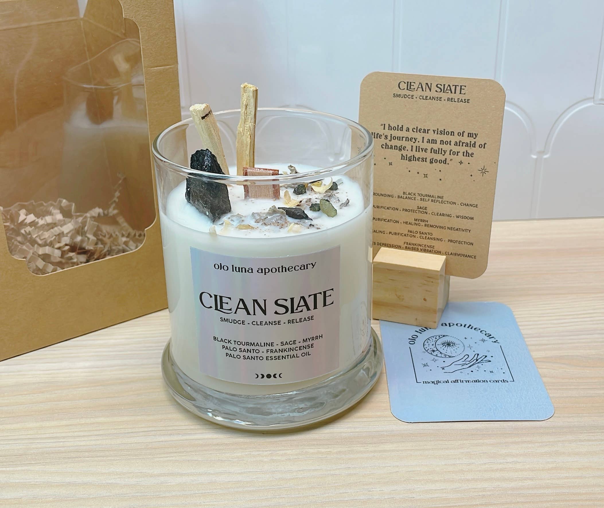 Ojo Luna Apothecary - Wholesale Jar/Filled Candle - Clean Slate Intention Candle4