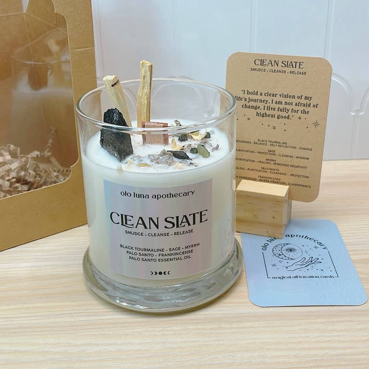 Ojo Luna Apothecary - Wholesale Jar/Filled Candle - Clean Slate Intention Candle4