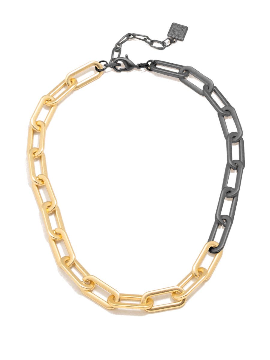 ZENZII Jewelry - Vendita all'ingrosso Collane a catena e maglie - Collana con colletto a maglie metalliche bicolore4