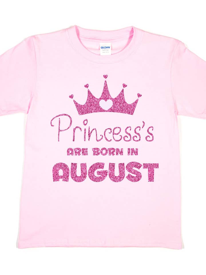 T-shirt de Aniversário As Princes's Nasceram Em Agosto T-Shirt por atacado de Print4U