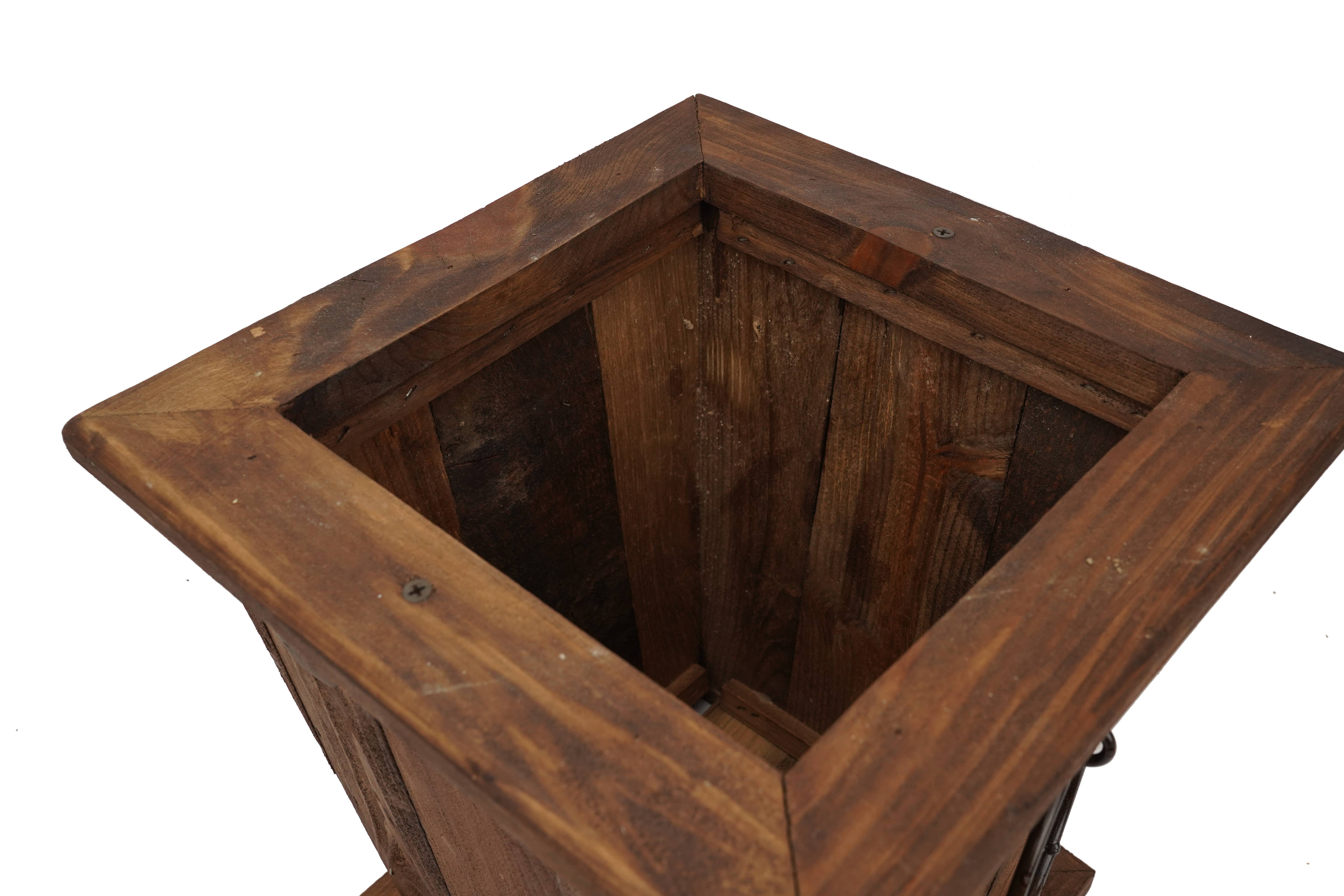 My Amigos Imports - Venta al por mayor Jardinera - Maceta rústica Midland Farmhouse de madera encerada para jardín, color marrón2