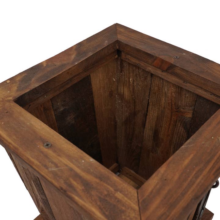 My Amigos Imports - Venta al por mayor Jardinera - Maceta rústica Midland Farmhouse de madera encerada para jardín, color marrón2