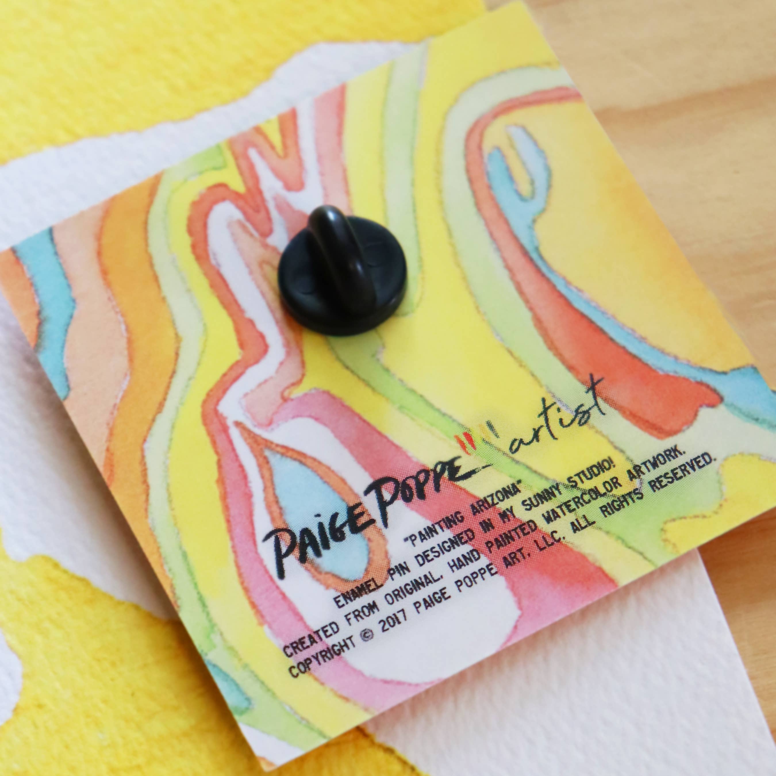 Paige Poppe Art - Wholesale Lapel Pin/Button - Painting Arizona Enamel Pin2