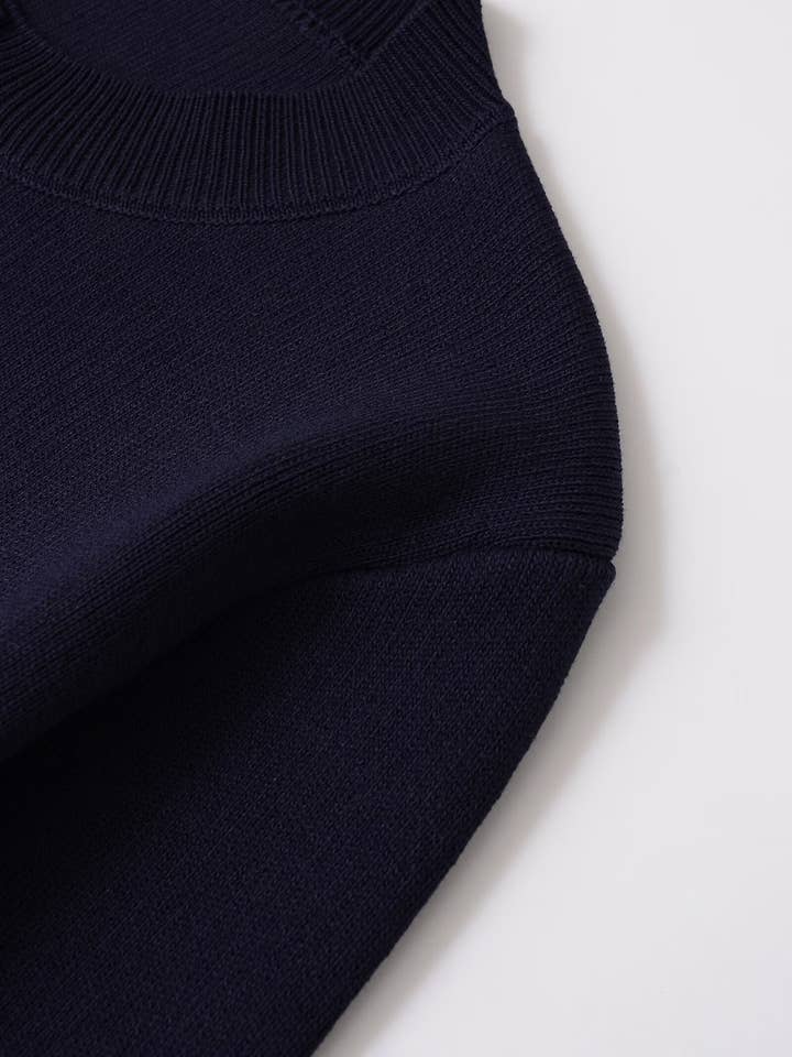 NAVY Round-neck long-sleeved button-decorated sweater for wholesale on Faire4