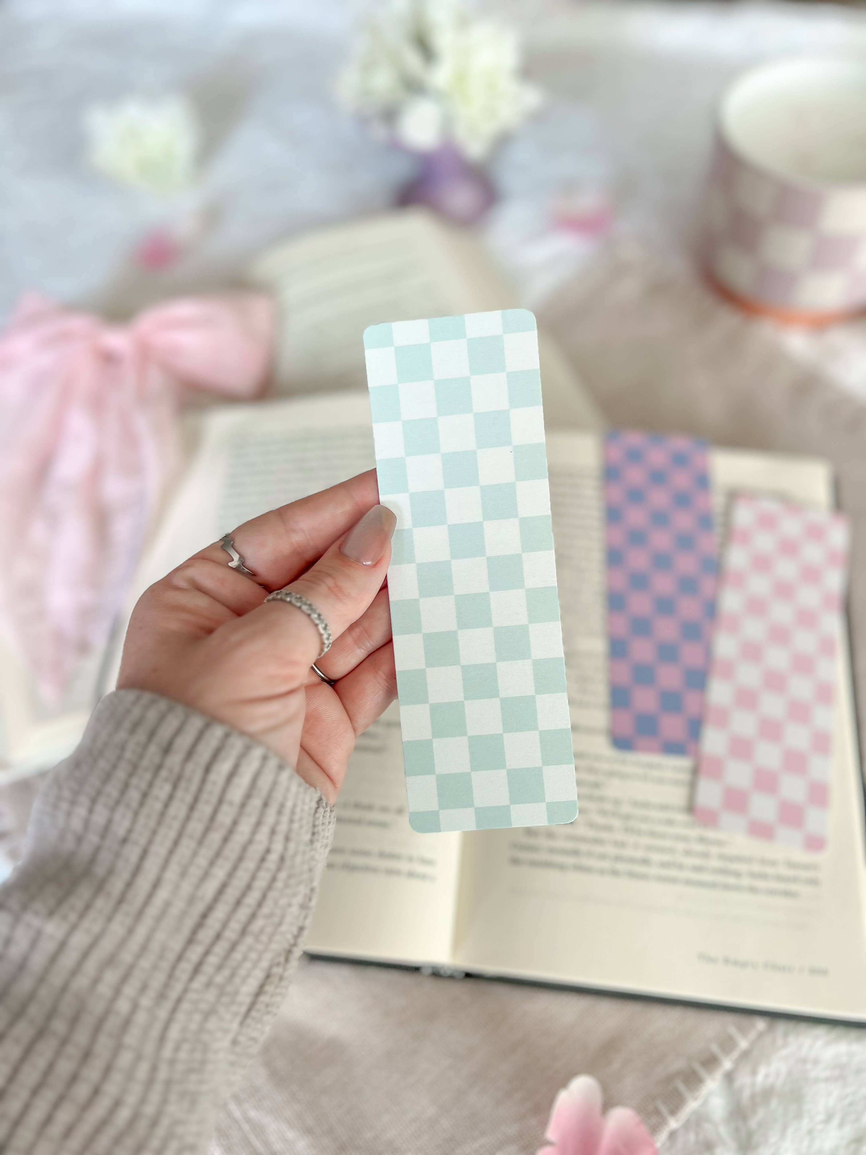 Little Turkey Shoppe - Wholesale Bookmark - Cotton Candy Checkered Bookmarks, Spring Collection1
