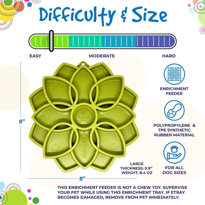 SodaPup Dog Toys - Wholesale Pet Food Mat - Dog - Mandala Design eTray Enrichment Tray for Dogs