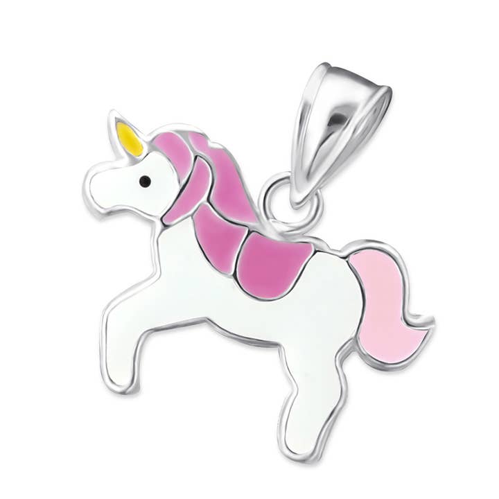 Colgante unicornio melena rosa plata 925 para venta al por mayor de Janusch