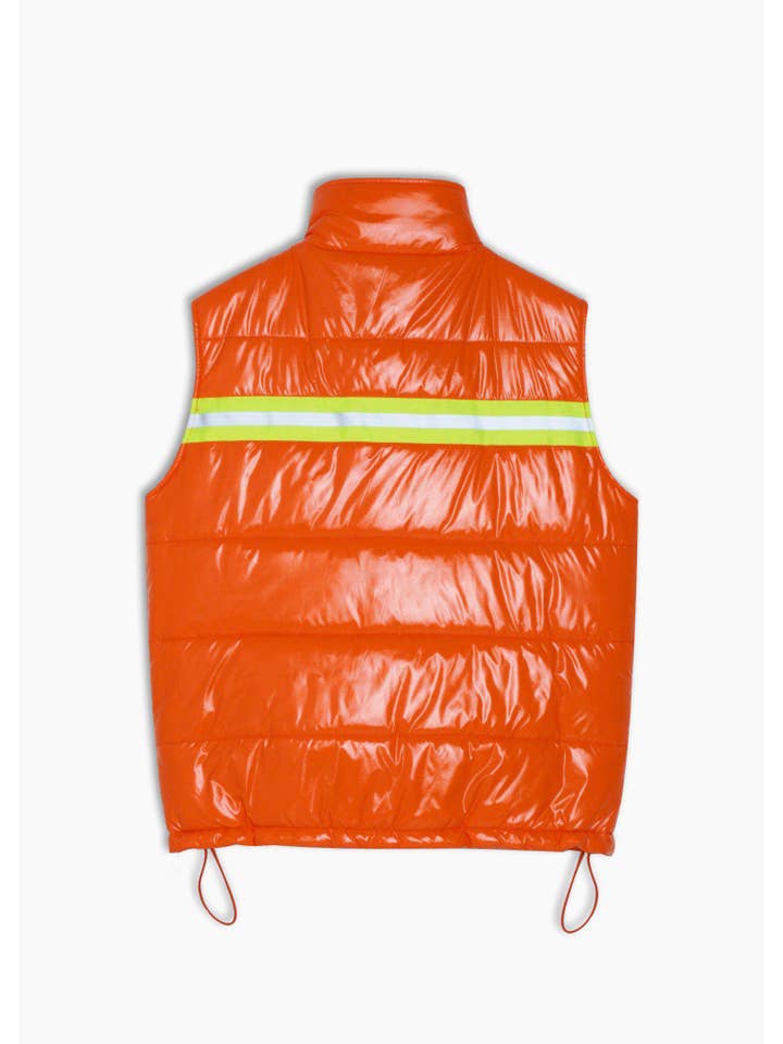 Robink - Wholesale Safety Vest - Unisex - Konus Men's Zip-Up Puffer Vest In Orange