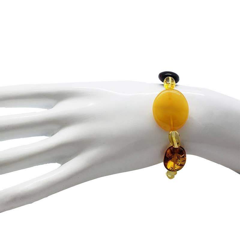 Amberman - Wholesale Beaded Bracelet - Multicolor Amber Stretch Bracelet1