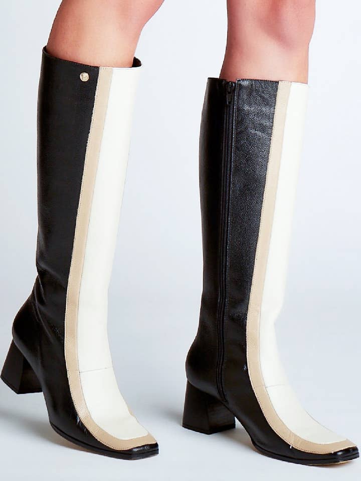 Revival knee high boots black leather women's shoes for wholesale on Faire6