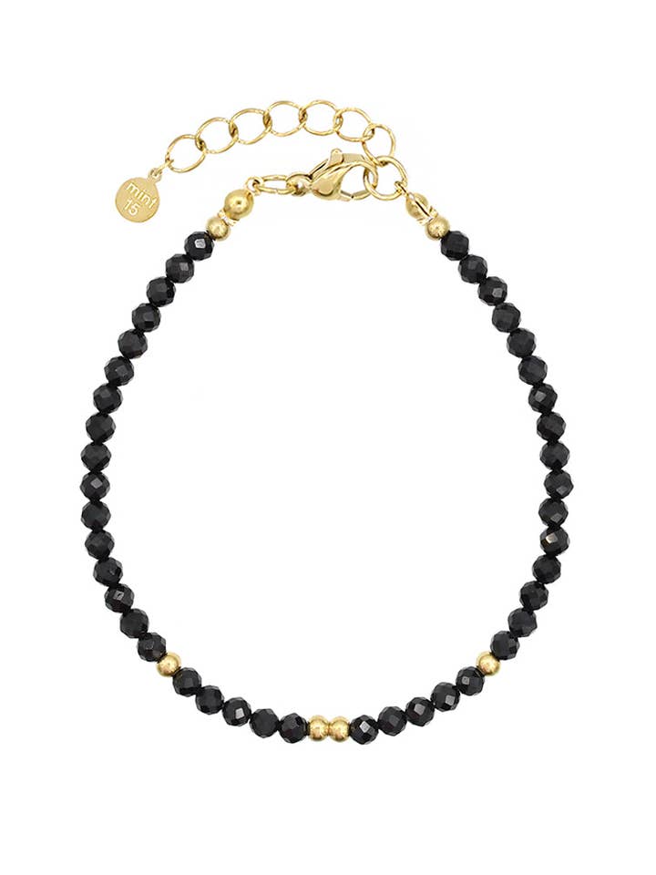 Faceted Crystal Bracelet - Black Spinel for wholesale by Mint15