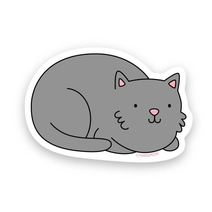 Maison Chanamon - Wholesale Sticker - Grey Cat Loaf Sticker