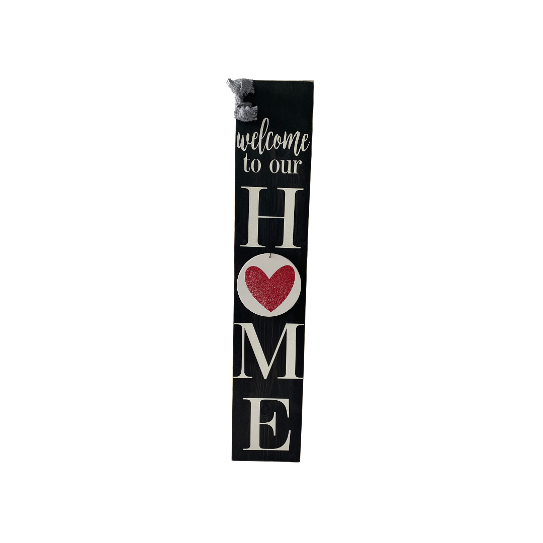 Chatty Timbers Marketplace - Wholesale Outdoor Sign - 4FT Welcome To Our Home Wooden Porch Sign - Interchangeable0