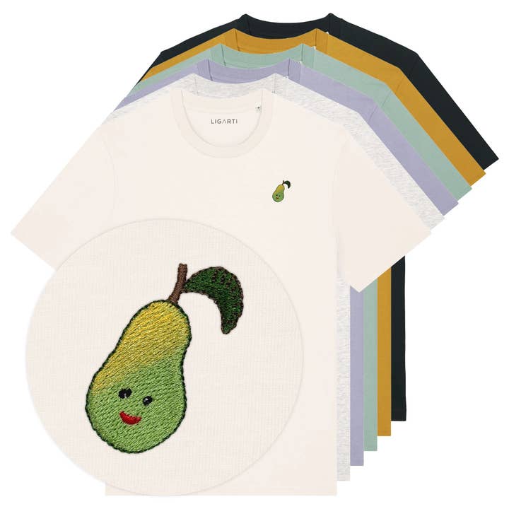 T-shirt brodé – Poire pour la vente par LIGARTI
