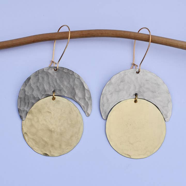 Moon + Sun Earrings for wholesale by Cascadia Jewlery