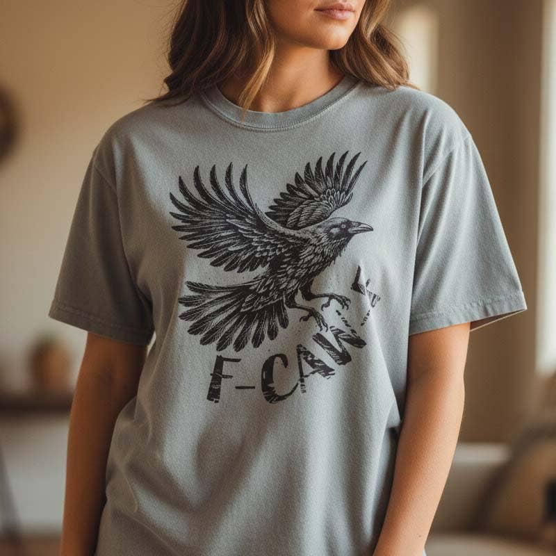 Granite F-CAW-F Crow T-Shirt | Comfort Colors 1717 | Funny Crow for wholesale on Faire3