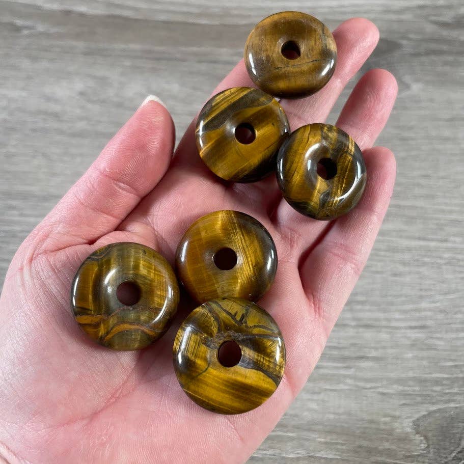 Keystone Crystals - Wholesale Spiritual Stone/Crystal - Donut Pi Stone 30mm Gemstone Pendant –  Strung or Plain42