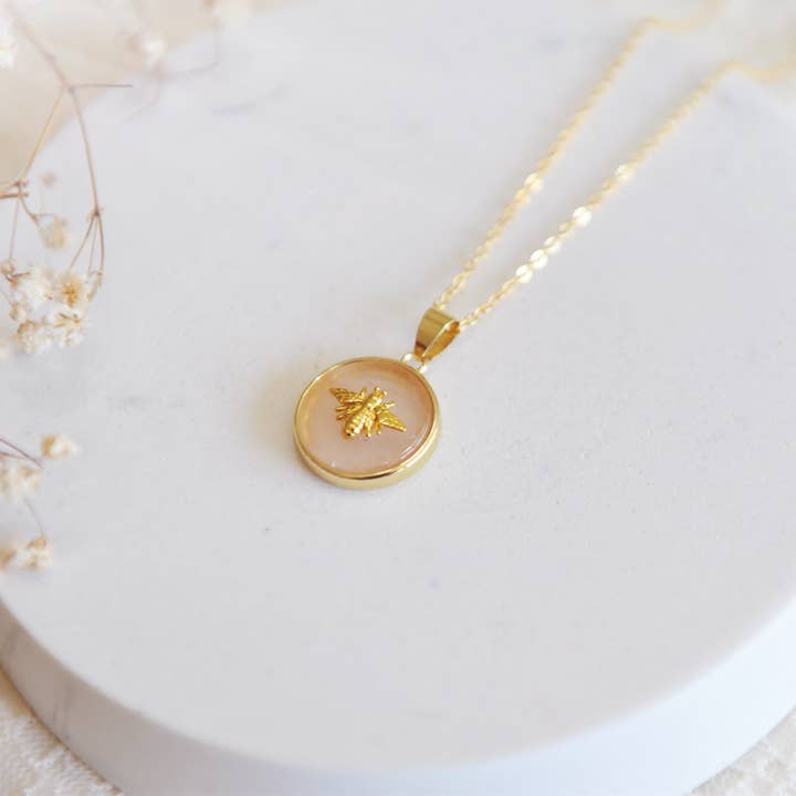 Oh So Lovely - Wholesale Pendant/Charm Necklace - Lola Bee Necklace Rose Quartz1