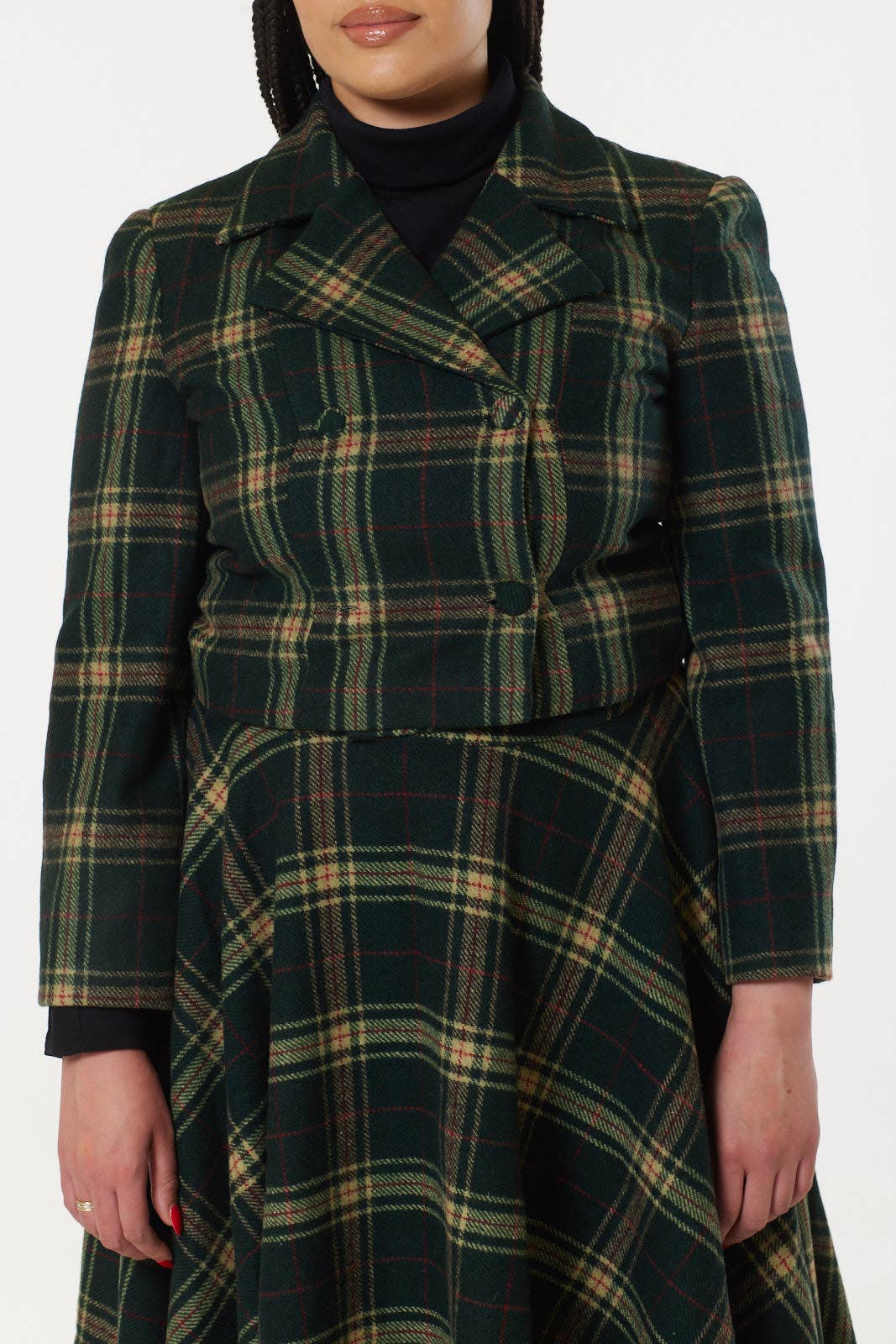 Timeless London - Wholesale Jacket – Women's - Timeless London Green Check Woollen Cropped Jacket