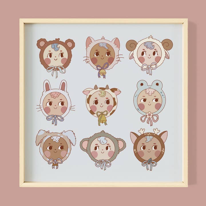 Impression artistique illustrée à la main Critter Cuties pour la vente par Miranda Lynn Designs