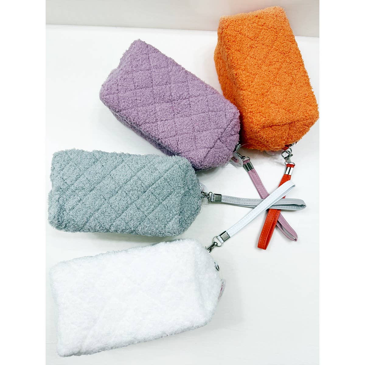 MIX COLOR Soft Plushie Teddy Cloth Light Weight Cosmetic Bag for wholesale on Faire6