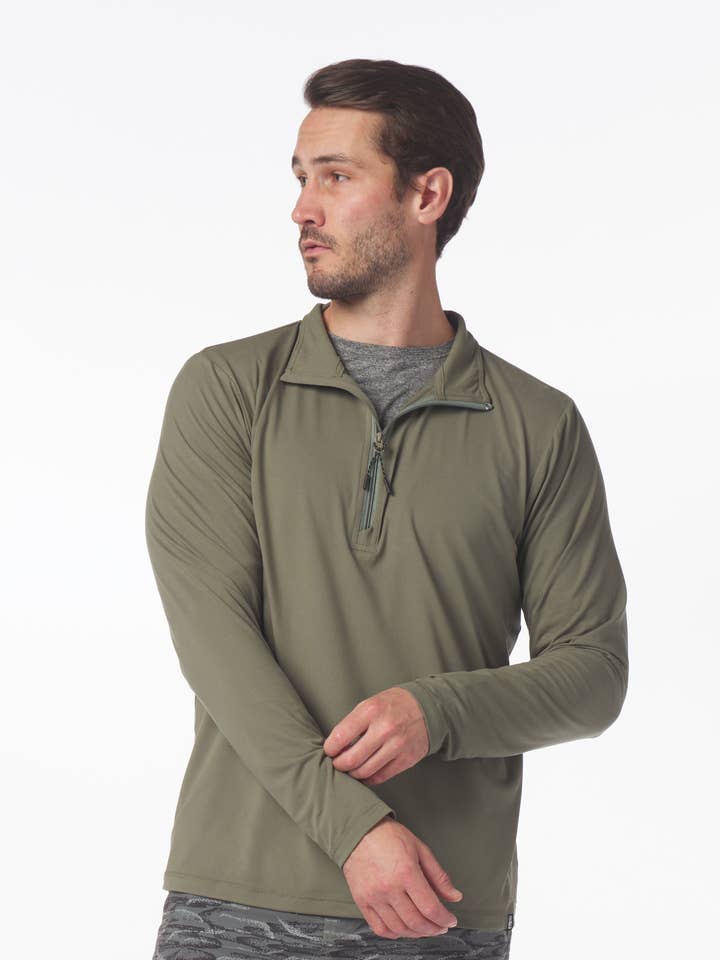 Tahoe 1/4 Zip: Moss for wholesale by Glyder
