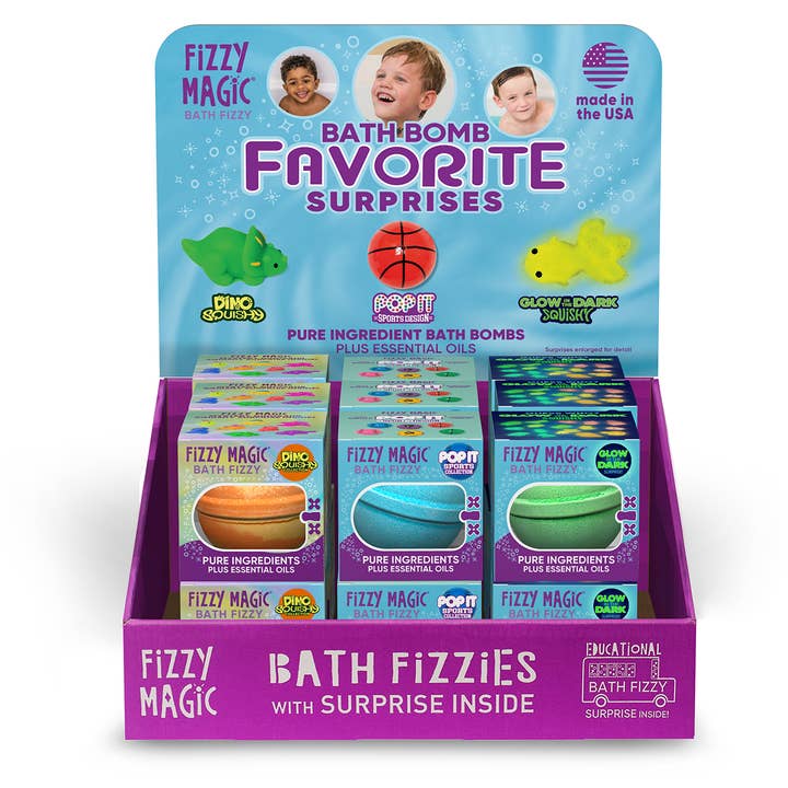 Bath Bombs with FAVORITE Boy Surprises Inside for wholesale by Purposeful Bliss - Fizzy Magic