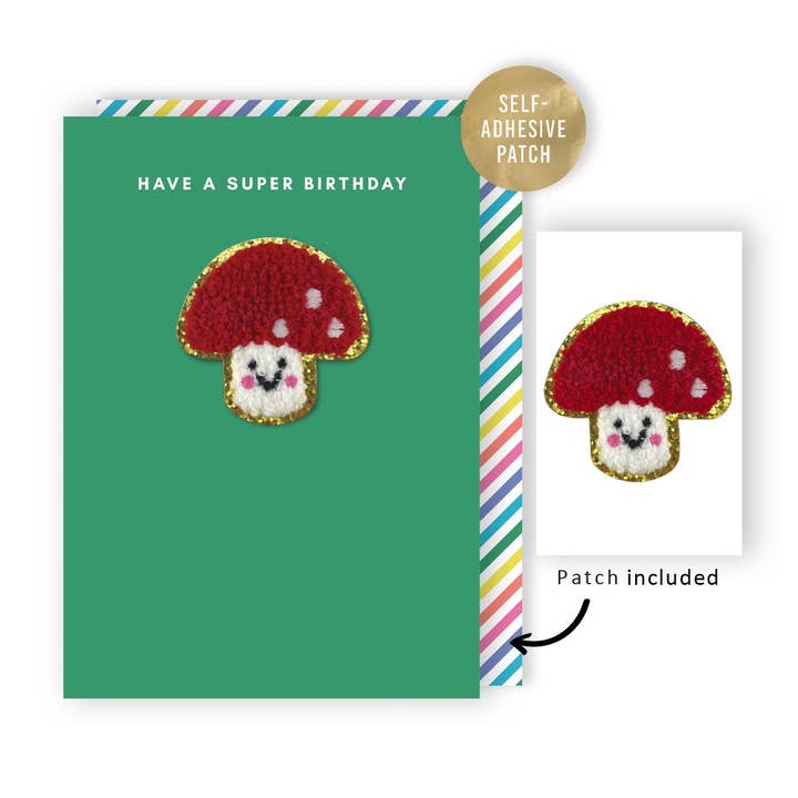Second Nature Ltd – wholesale Everyday greeting card – Mushroom - Deco Patch - Second Nature