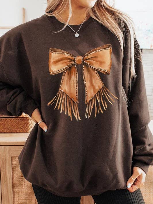 Sweat-shirt graphique avec nœud de cowgirl western en grande taille pour la vente par ClassiQ