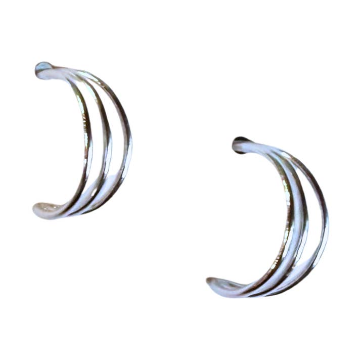 Triple Cuff Studs, Silver for wholesale by Rain City Forge
