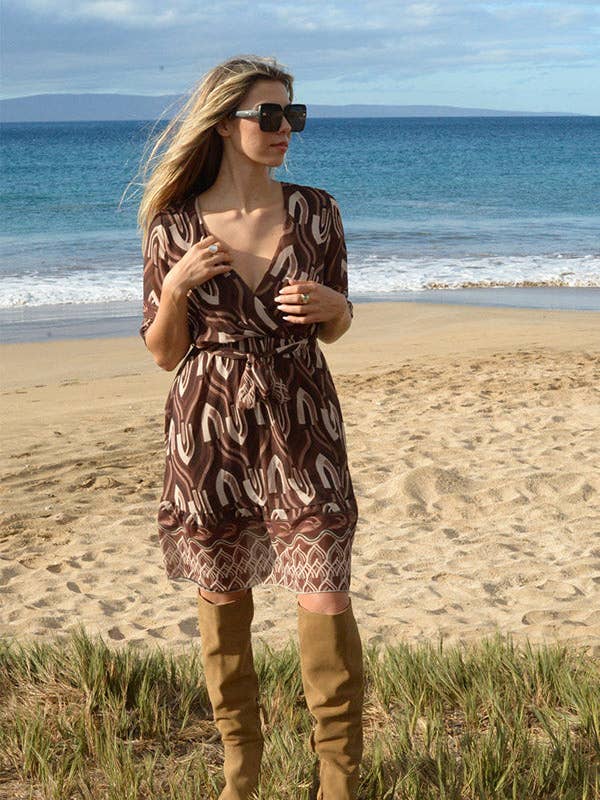 Ambiente - Wholesale Dress - Women's - V-NECK PRINT DRESS - D2023LA024