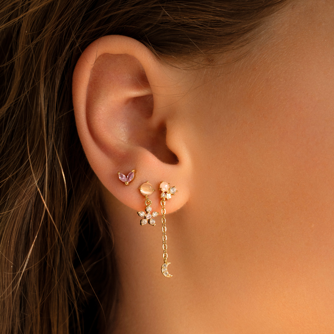 Oro Pendientes de botón Vera de venta al por mayor en Faire1