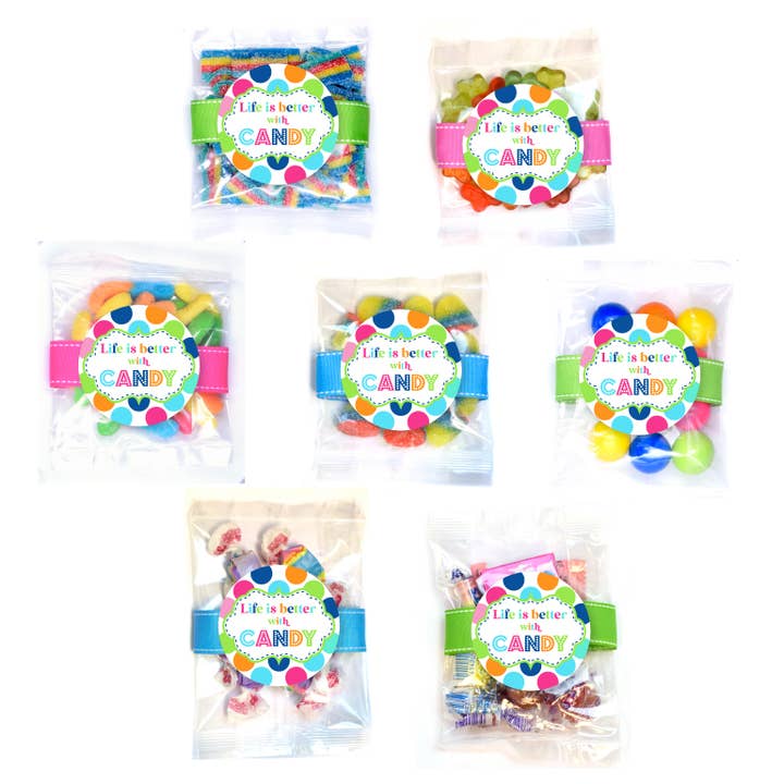 Oh, Sugar! - Wholesale Gummy - Candy Bags - Bright Dot Life is Better... - Small - 42 Bags
