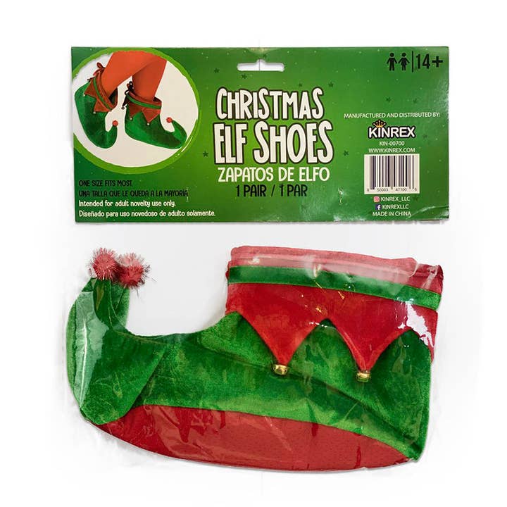 Disfraz de elfo navideño, zapatos de elfo de felpa para niños y adultos para venta al por mayor de KINREX